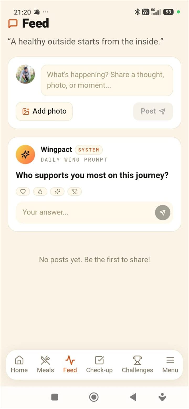 Meal photo logging